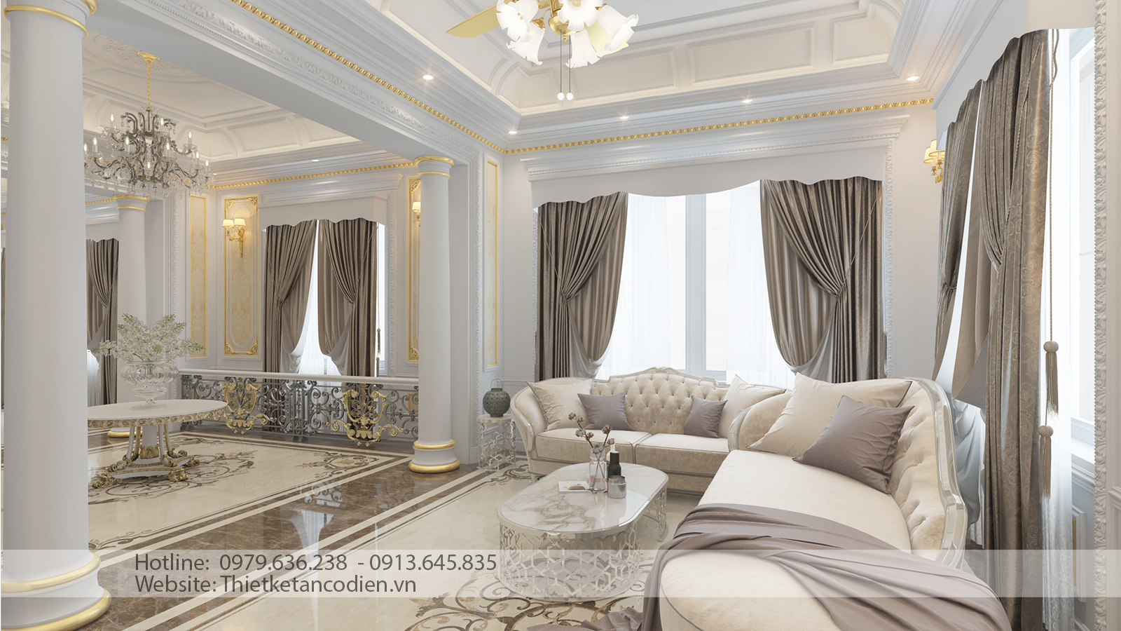thiết kế nội thất biệt thự tân cổ điển
