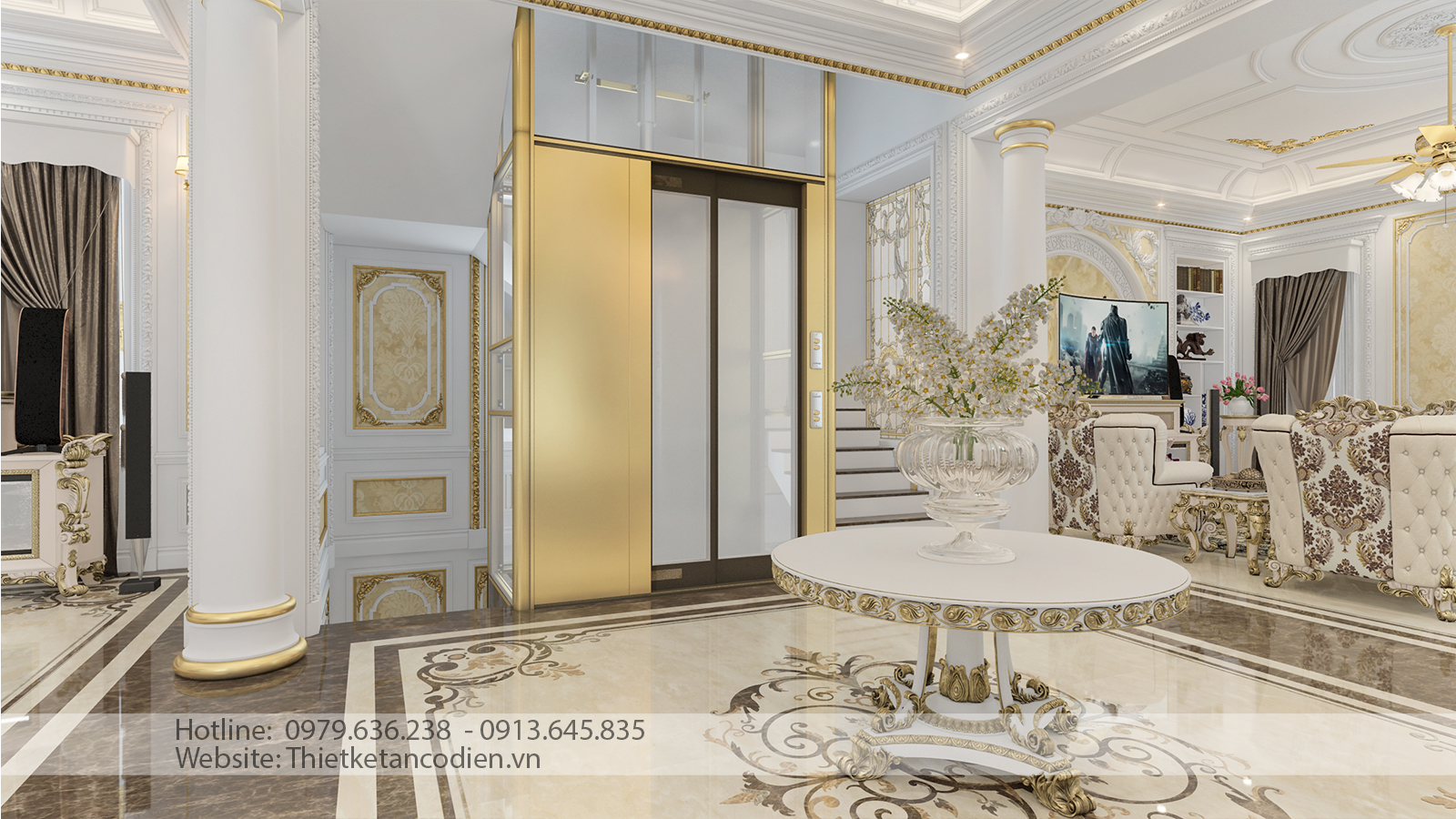 thiết kế nội thất biệt thự tân cổ điển